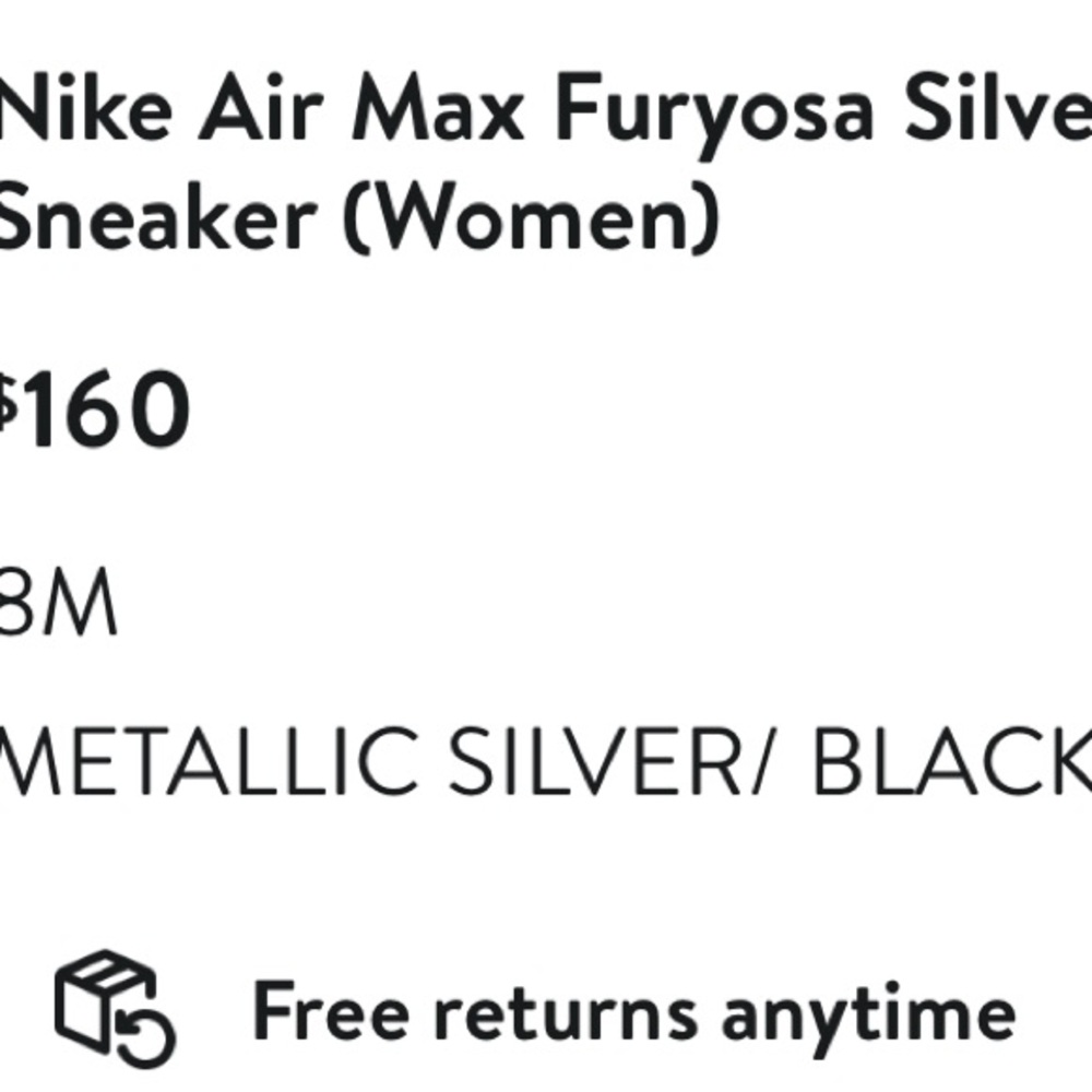 Nike Air Max Furyosa Metallic Silver Black Shoes